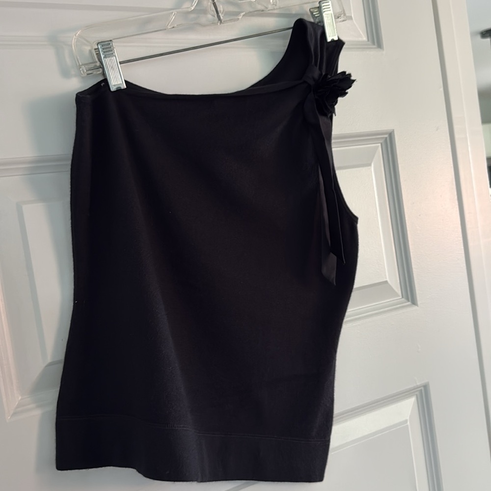 Banana Republic 1 shoulder black knit top